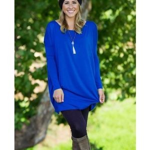 Caroline Hill Boutique Royal Blue Piko Top Small